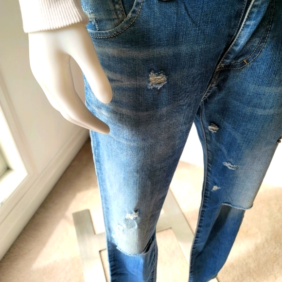 Please Denim Ribbed and Distressed with Metallic Star Size Medium - Picture 5 of 12